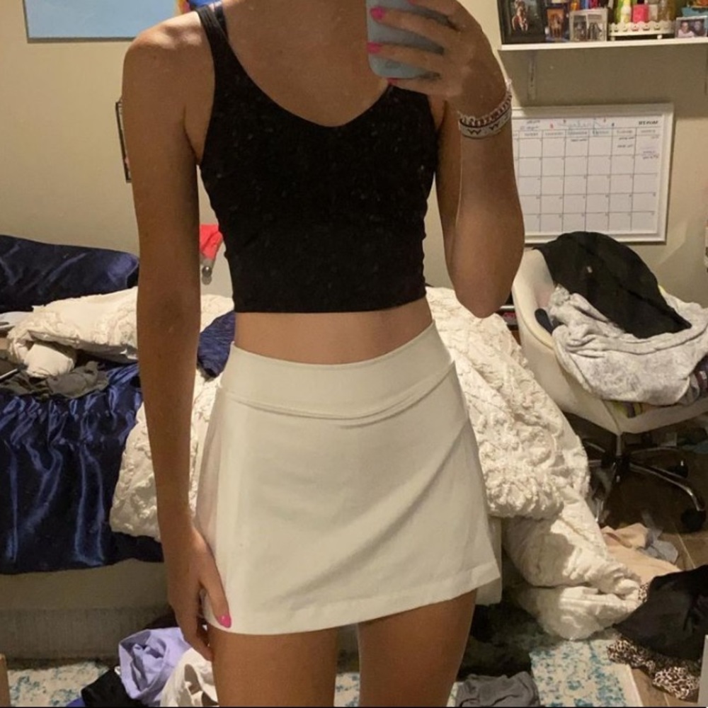 White tennis skirt